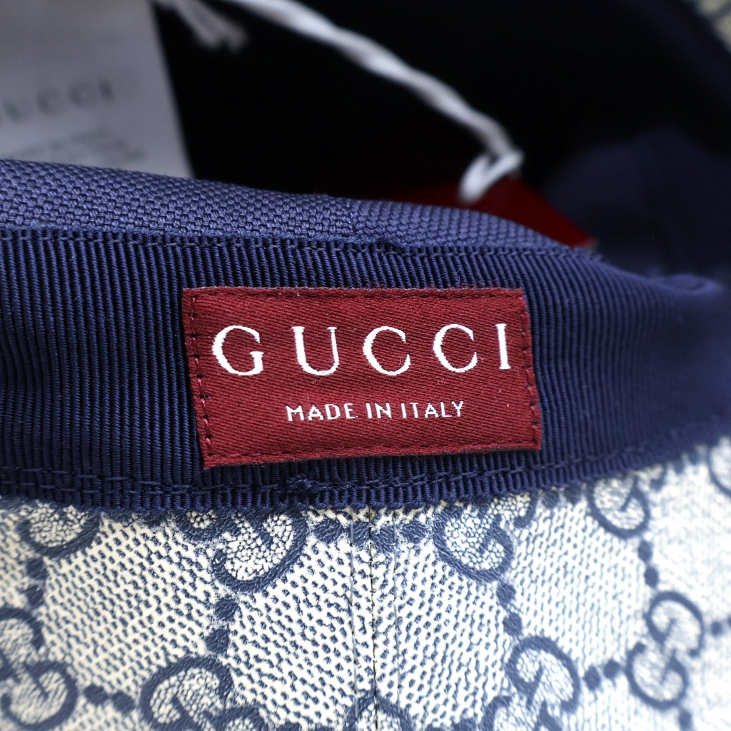 GUCCI(グッチ) レザー デニムバケットハット ネイビー #S 803042 レディース