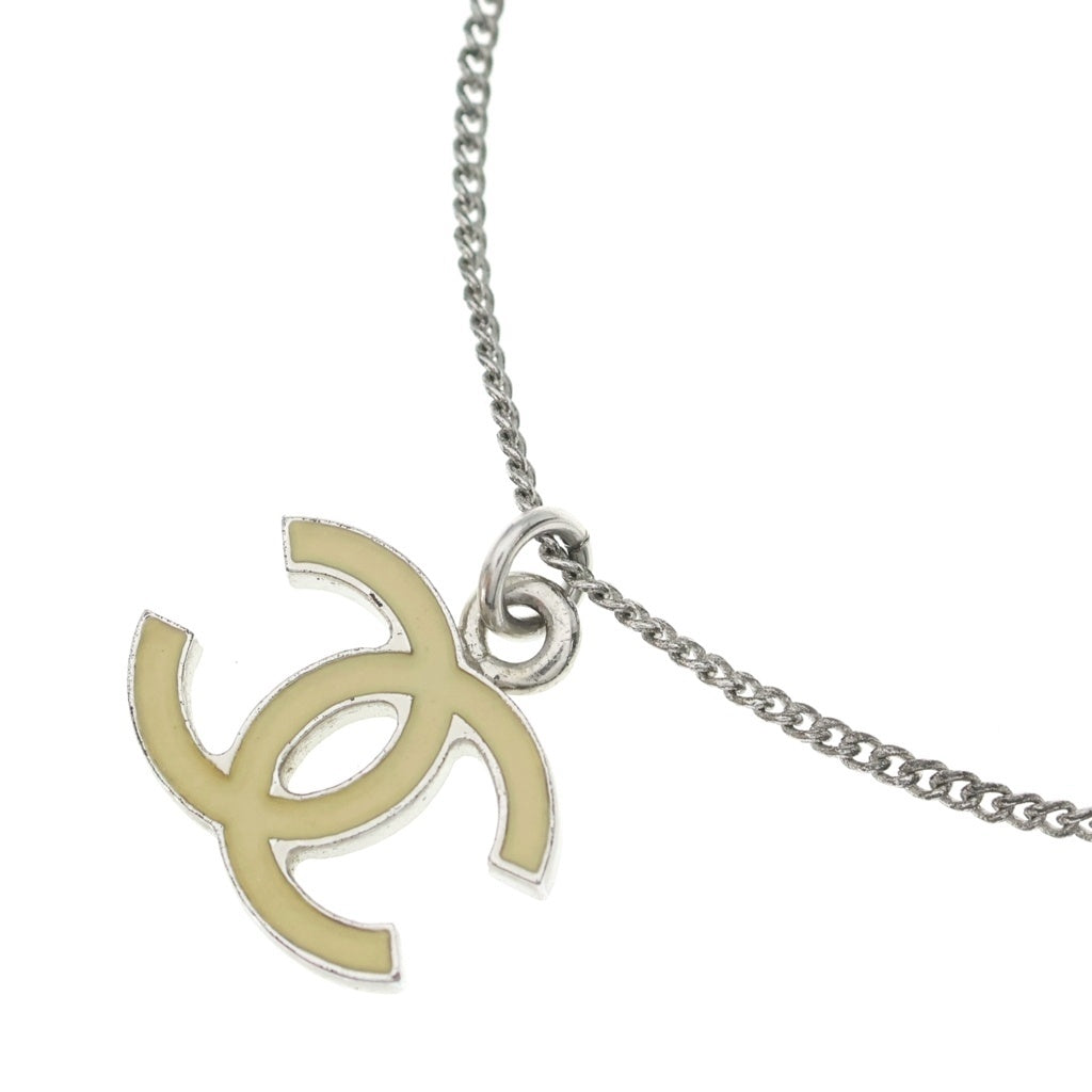 CHANEL(シャネル) ココマーク ネックレス ホワイト×シルバー レディース