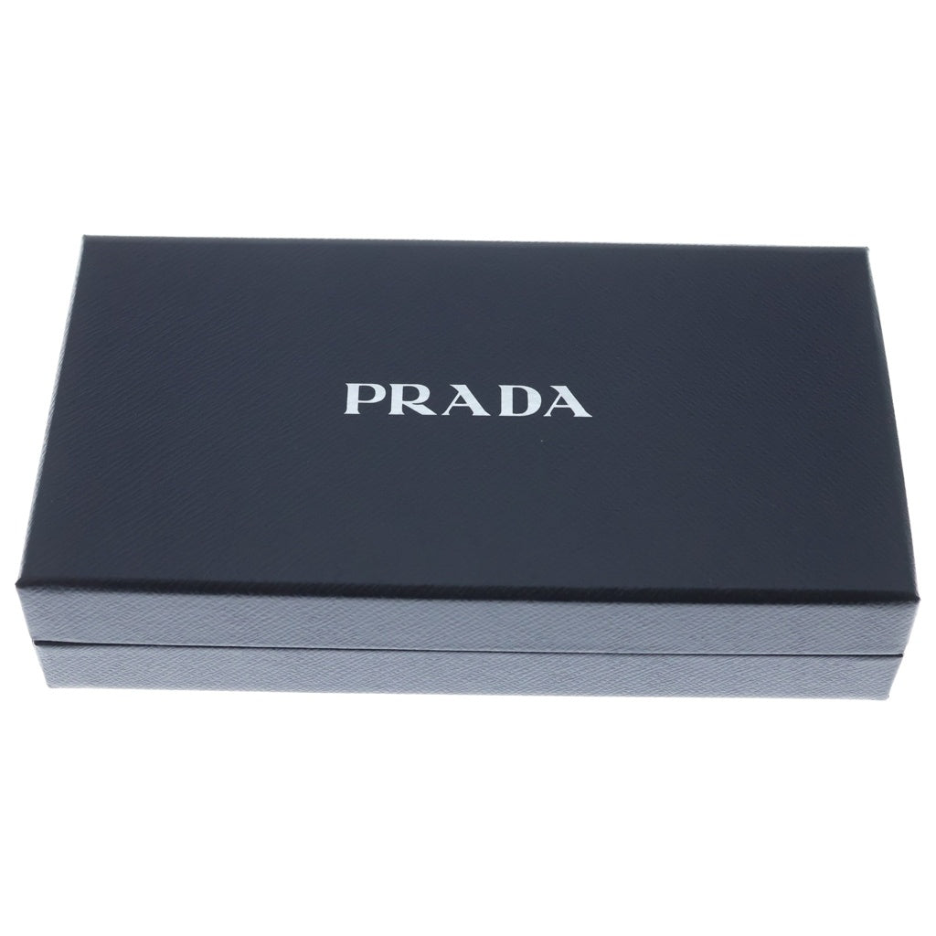 PRADA(プラダ) ロゴ ラウンドファスナー 長財布 ラウンドジップ 三角プレート ブラック サフィアーノレザー 2ML317 レディース