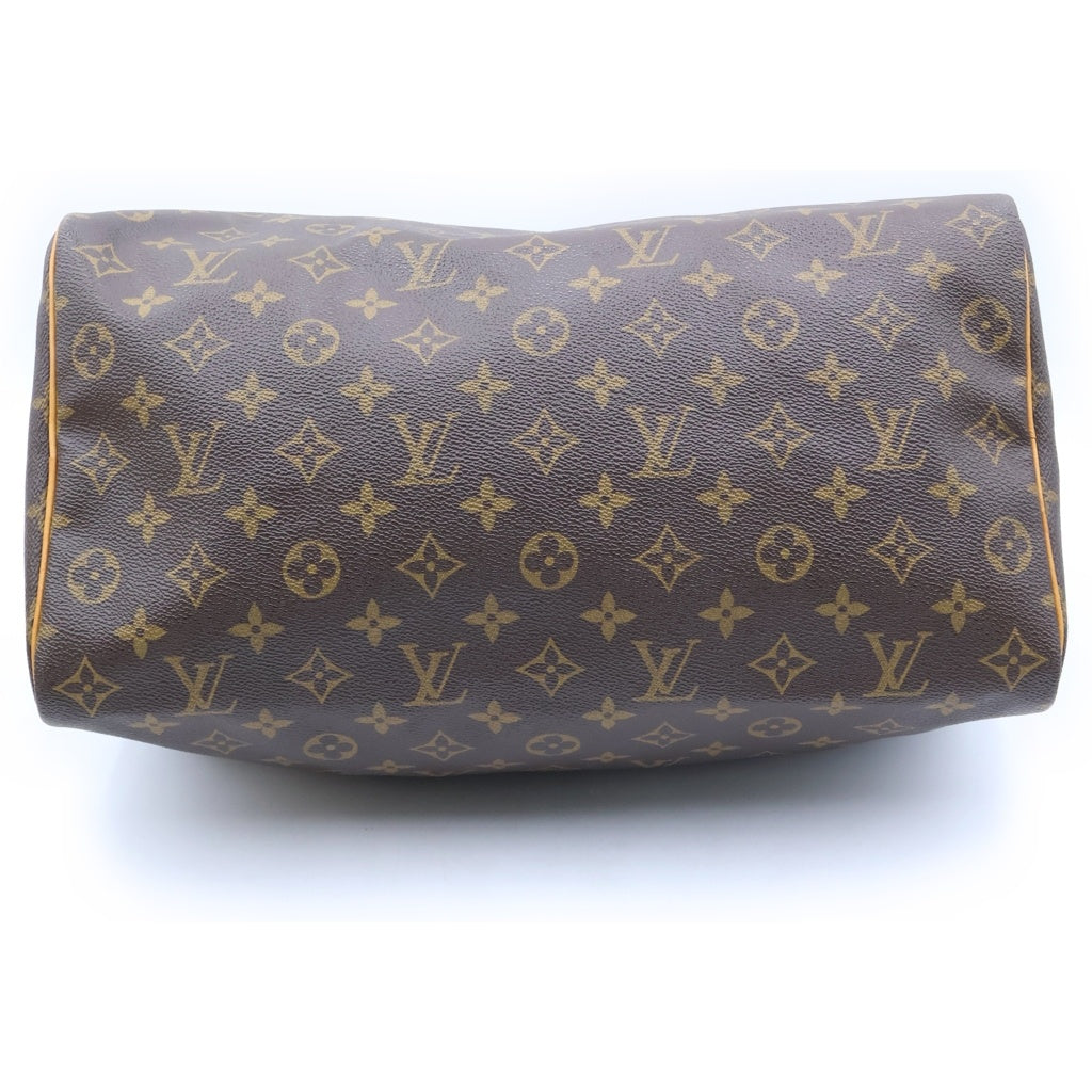 LOUIS VUITTON(ルイヴィトン) モノグラム スピーディ35 ハンドバッグ ボストンバッグ ブラウン レザー×PVC M41524 ゴールド金具 レディース