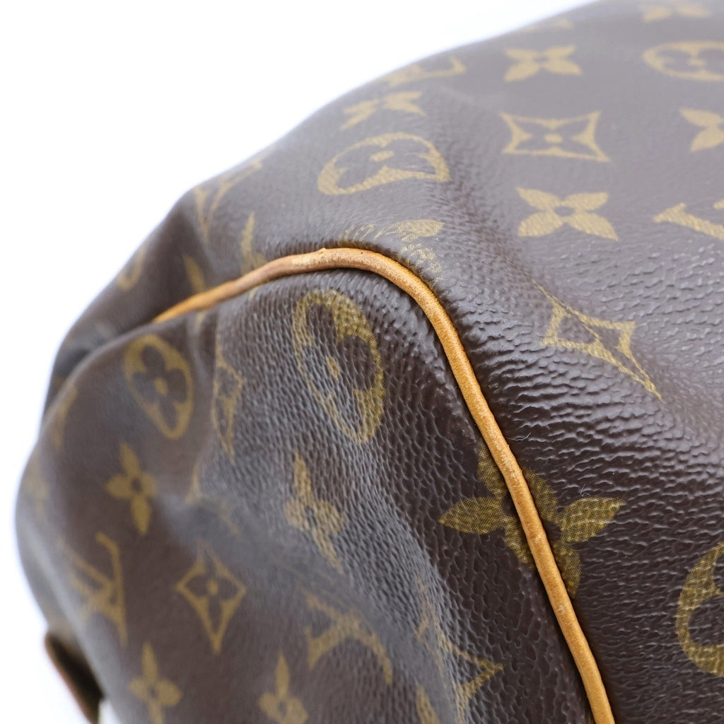 LOUIS VUITTON(ルイヴィトン) モノグラム スピーディ35 ハンドバッグ ボストンバッグ ブラウン レザー×PVC M41524 ゴールド金具 レディース