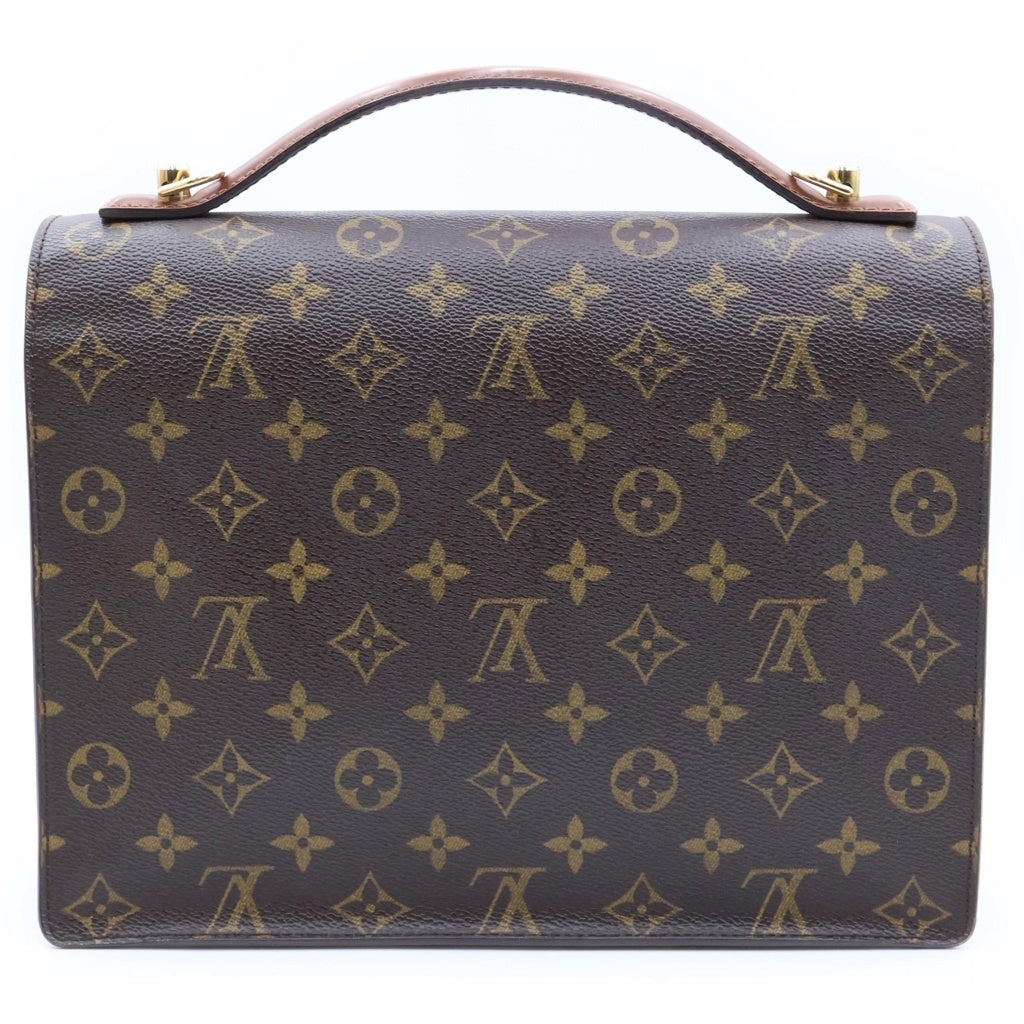LOUIS VUITTON(ルイヴィトン) モノグラム モンソー28 ショルダーバッグ ブラウン PVCレザー M51185 ゴールド金具 レディース