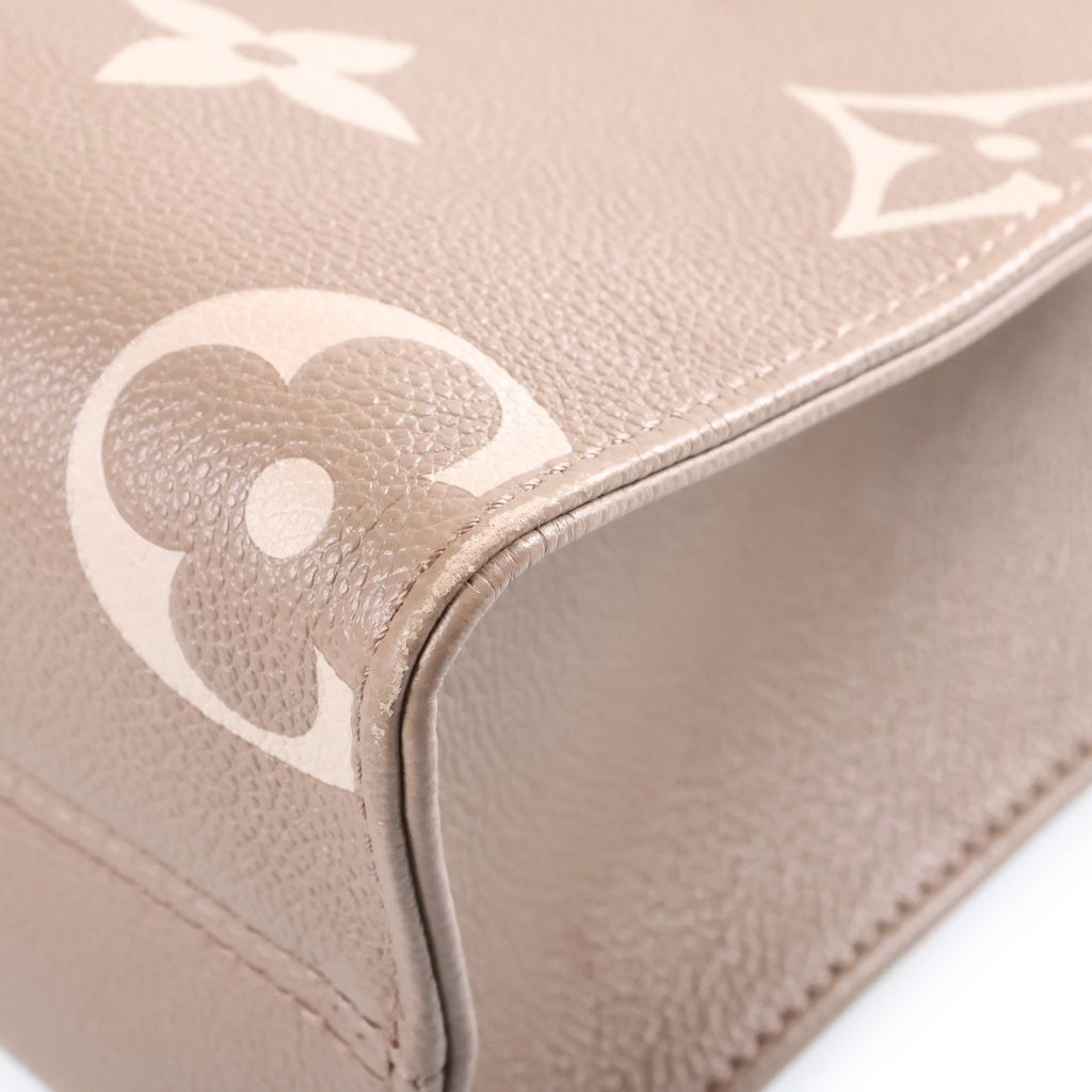 LOUIS VUITTON(ルイヴィトン) モノグラム ジャイアント アンプラント オンザゴーPM トゥルトレール クレーム 2WAYハンドバッグ ショルダーバッグ ベージュ レザー M45779 ゴールド金具 レディース