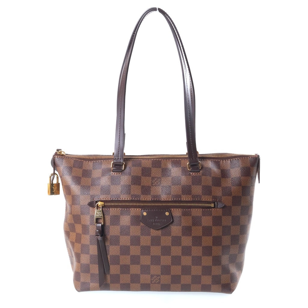 LOUIS VUITTON(ルイヴィトン) ダミエ イエナPM ハンドバッグ トートバッグ ブラウン レザー×PVC N41012 ゴールド金具 レディース