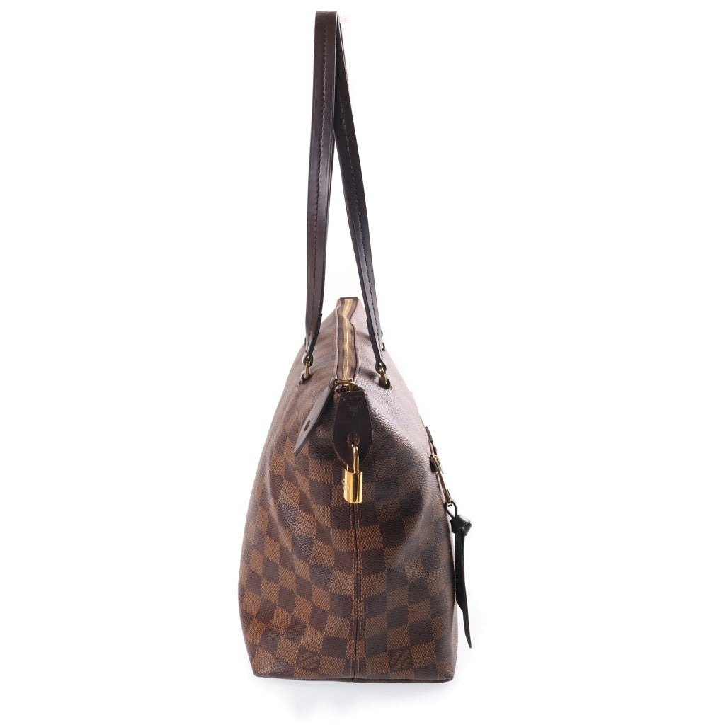 LOUIS VUITTON(ルイヴィトン) ダミエ イエナPM ハンドバッグ トートバッグ ブラウン レザー×PVC N41012 ゴールド金具 レディース