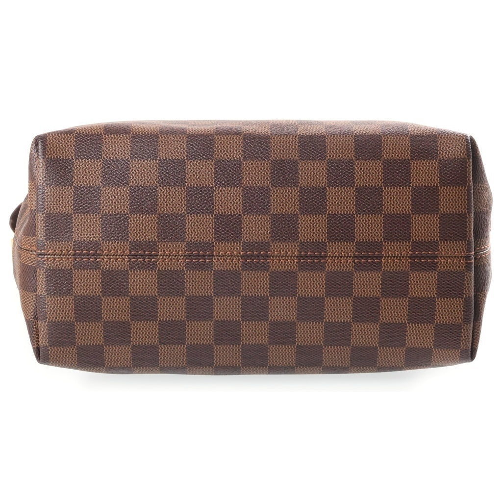 LOUIS VUITTON(ルイヴィトン) ダミエ イエナPM ハンドバッグ トートバッグ ブラウン レザー×PVC N41012 ゴールド金具 レディース