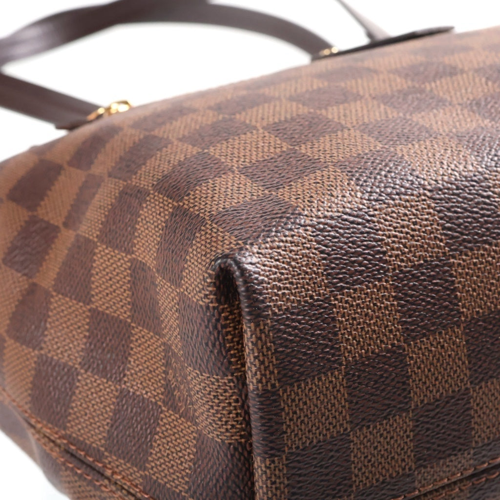 LOUIS VUITTON(ルイヴィトン) ダミエ イエナPM ハンドバッグ トートバッグ ブラウン レザー×PVC N41012 ゴールド金具 レディース