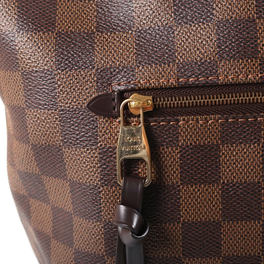 LOUIS VUITTON(ルイヴィトン) ダミエ イエナPM ハンドバッグ トートバッグ ブラウン レザー×PVC N41012 ゴールド金具 レディース