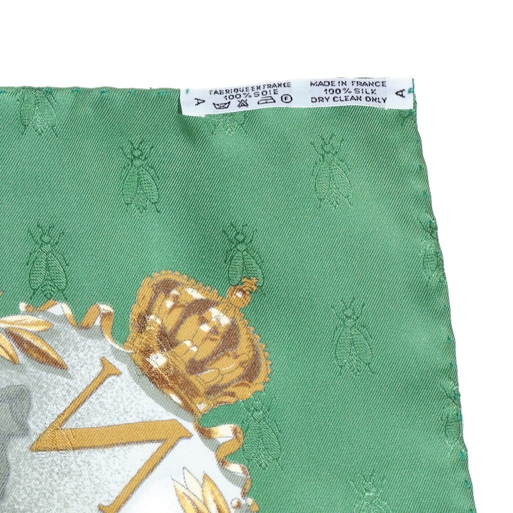 HERMES(エルメス) カレ90 ナポレオン シルクスカーフ グリーン レディース