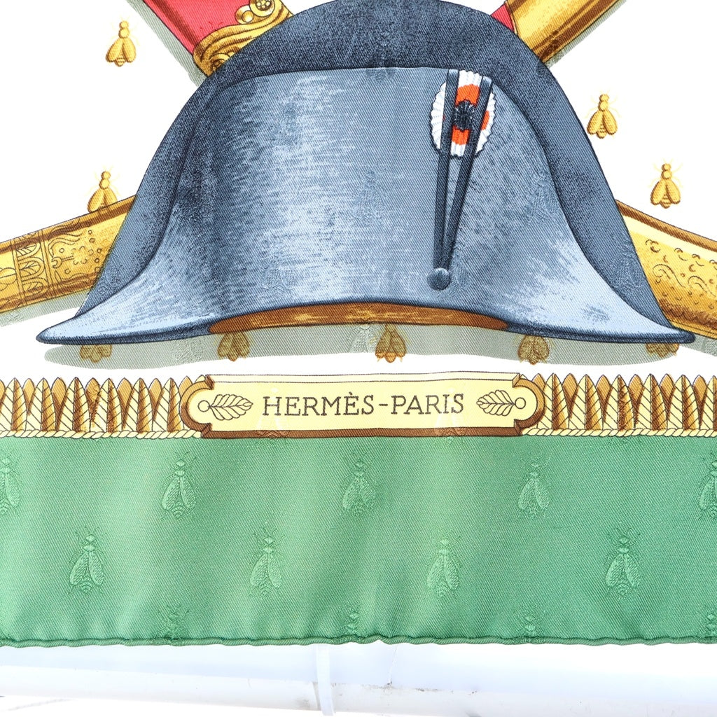 HERMES(エルメス) カレ90 ナポレオン シルクスカーフ グリーン レディース