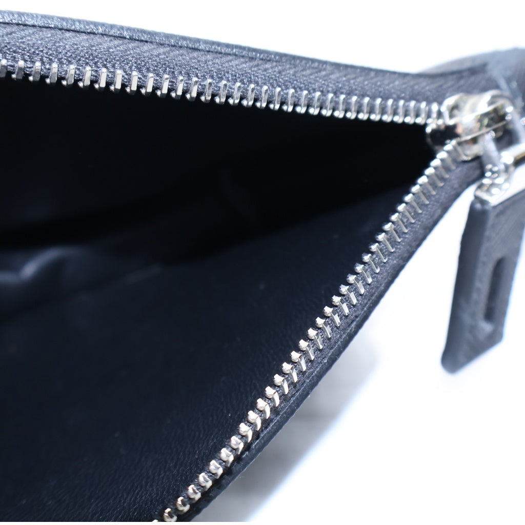 PRADA(プラダ) サフィアーノレザー ポーチ ミニハンドバッグ ブラック レザー 2ZT098 シルバー金具 レディース