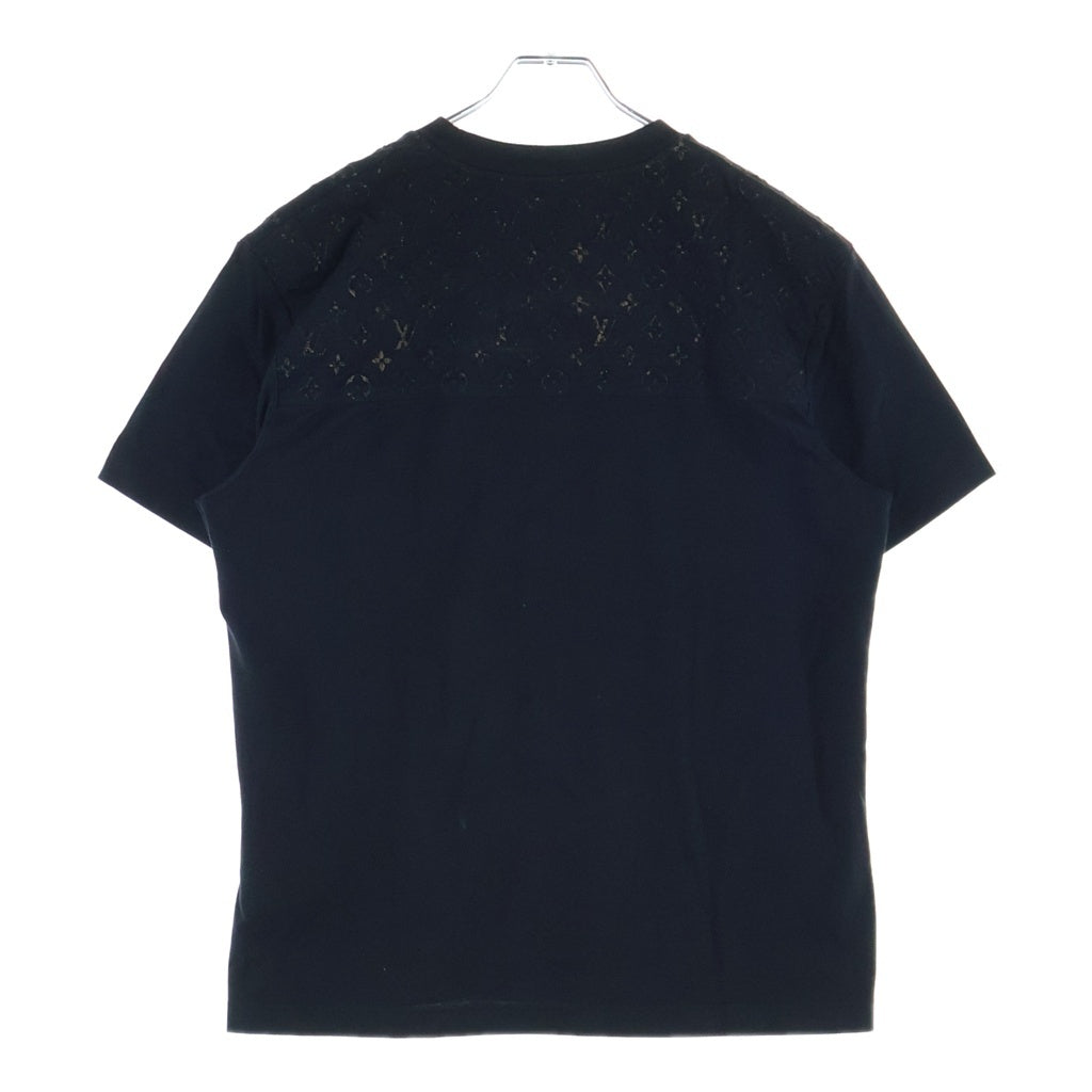 LOUIS VUITTON(ルイヴィトン) 26AW モノグラム エンボス 切り替え クルーネック 半袖 ポケット Tシャツ カットソー ブラック RM262M NPG HVY70W