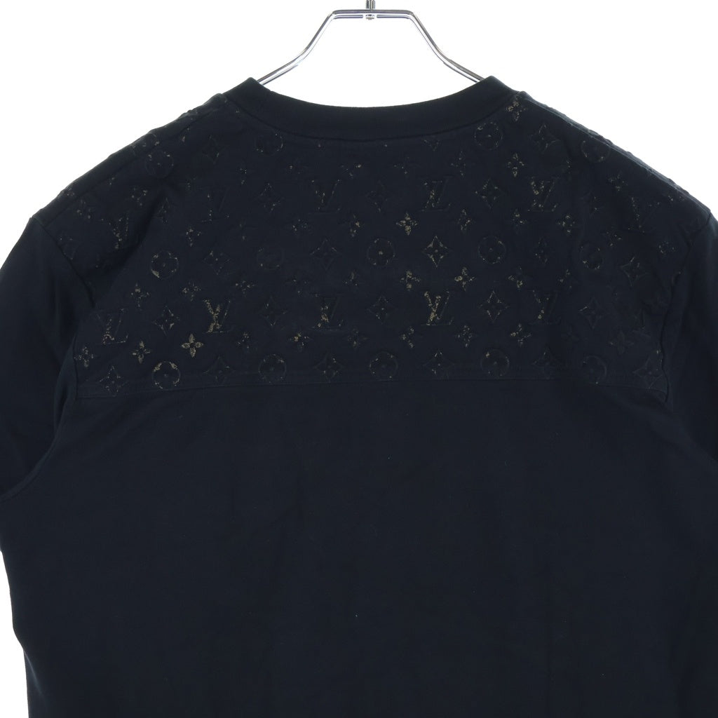 LOUIS VUITTON(ルイヴィトン) 26AW モノグラム エンボス 切り替え クルーネック 半袖 ポケット Tシャツ カットソー ブラック RM262M NPG HVY70W