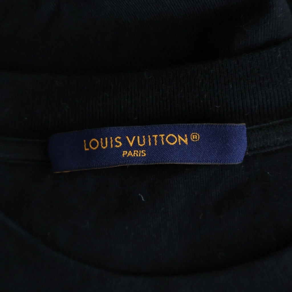 LOUIS VUITTON(ルイヴィトン) 26AW モノグラム エンボス 切り替え クルーネック 半袖 ポケット Tシャツ カットソー ブラック RM262M NPG HVY70W