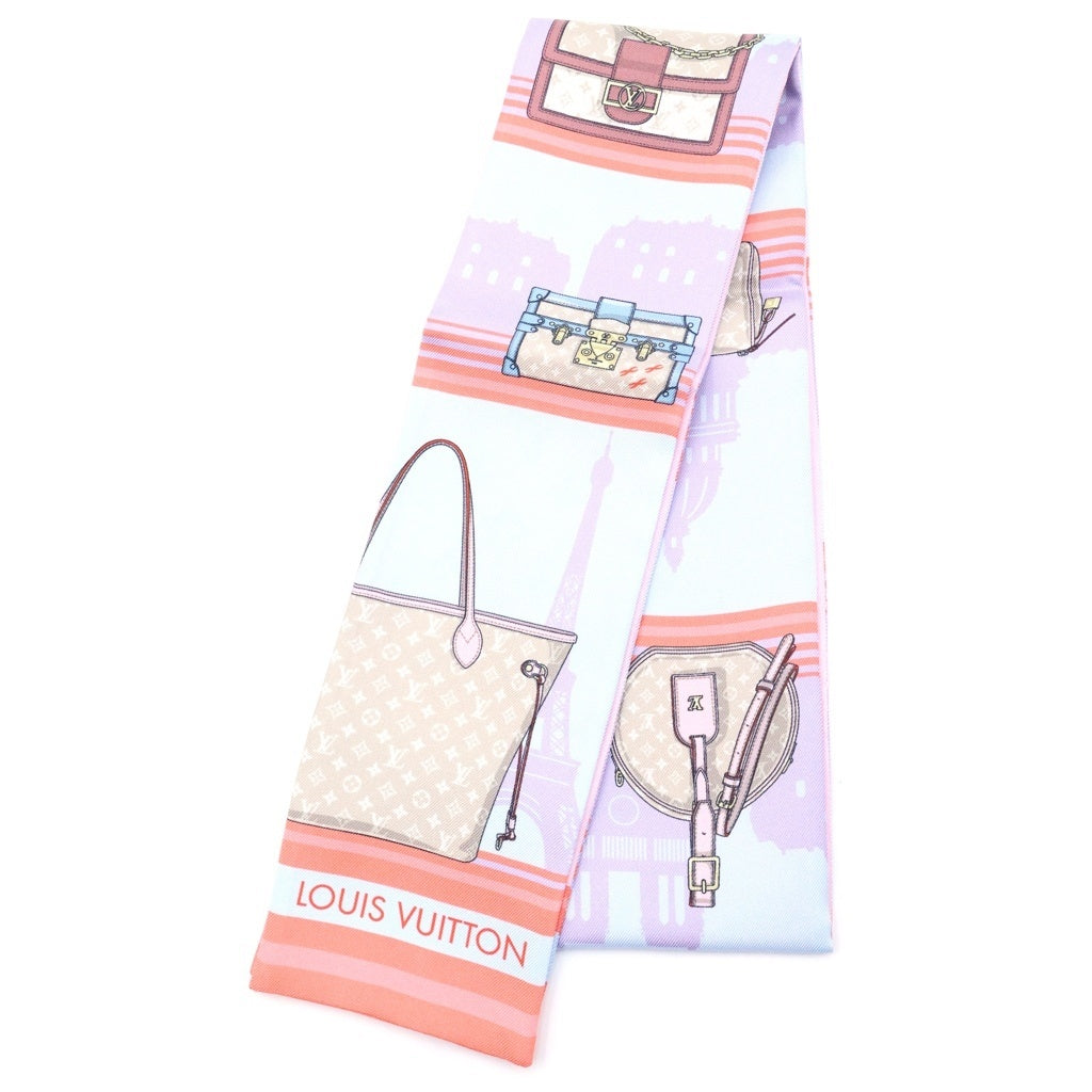 LOUIS VUITTON(ルイヴィトン) バンドー スカイライン シルクスカーフ ピンク M77318 レディース