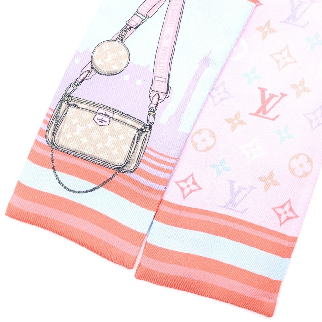 LOUIS VUITTON(ルイヴィトン) バンドー スカイライン シルクスカーフ ピンク M77318 レディース