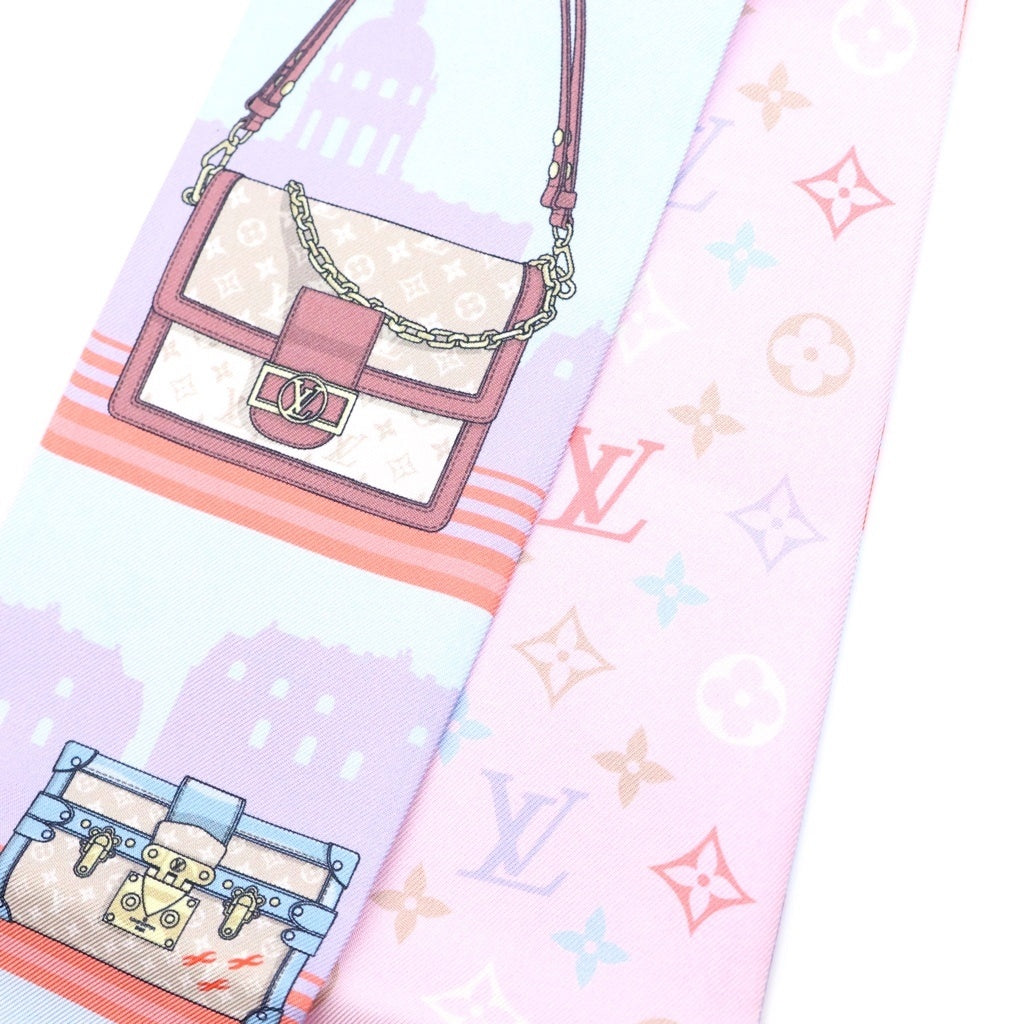LOUIS VUITTON(ルイヴィトン) バンドー スカイライン シルクスカーフ ピンク M77318 レディース