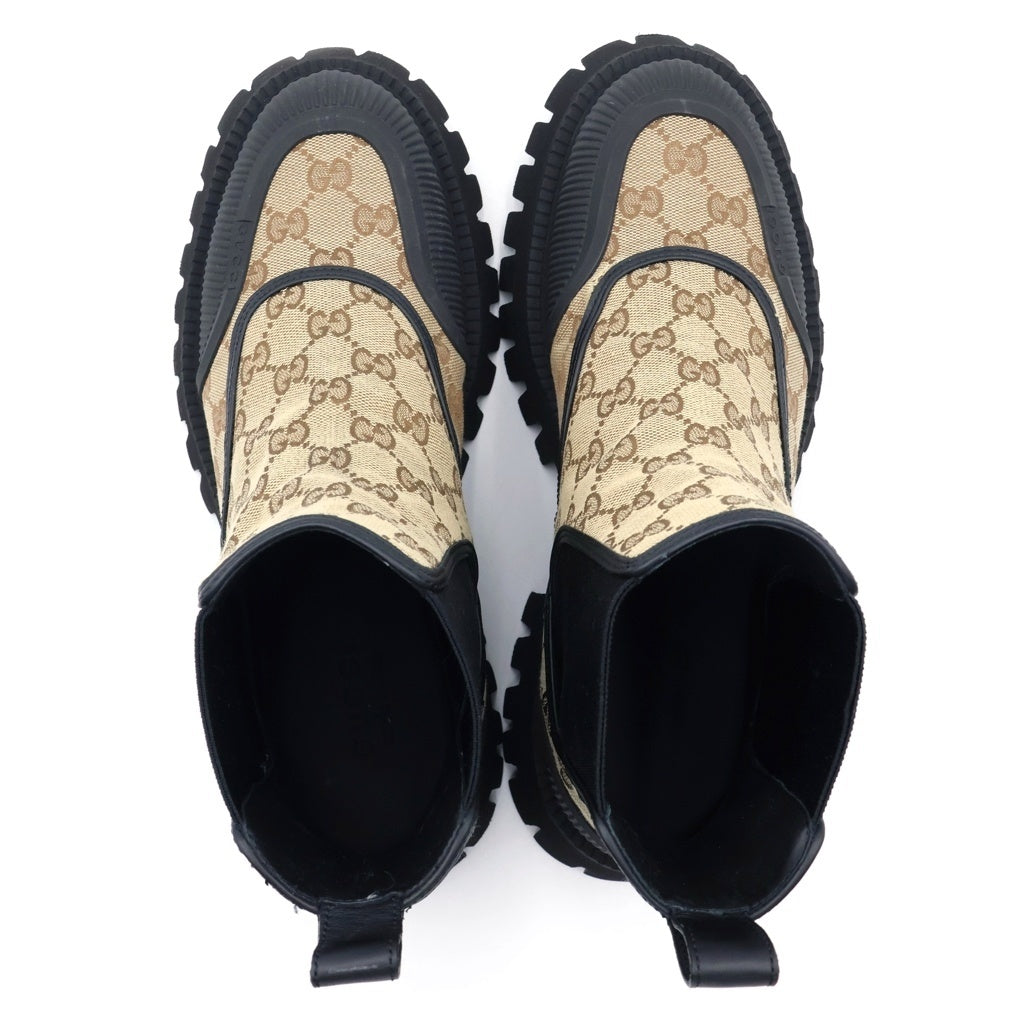 GUCCI(グッチ) GG Jacquard Canvas Ankle Boots GGキャンバス レザー