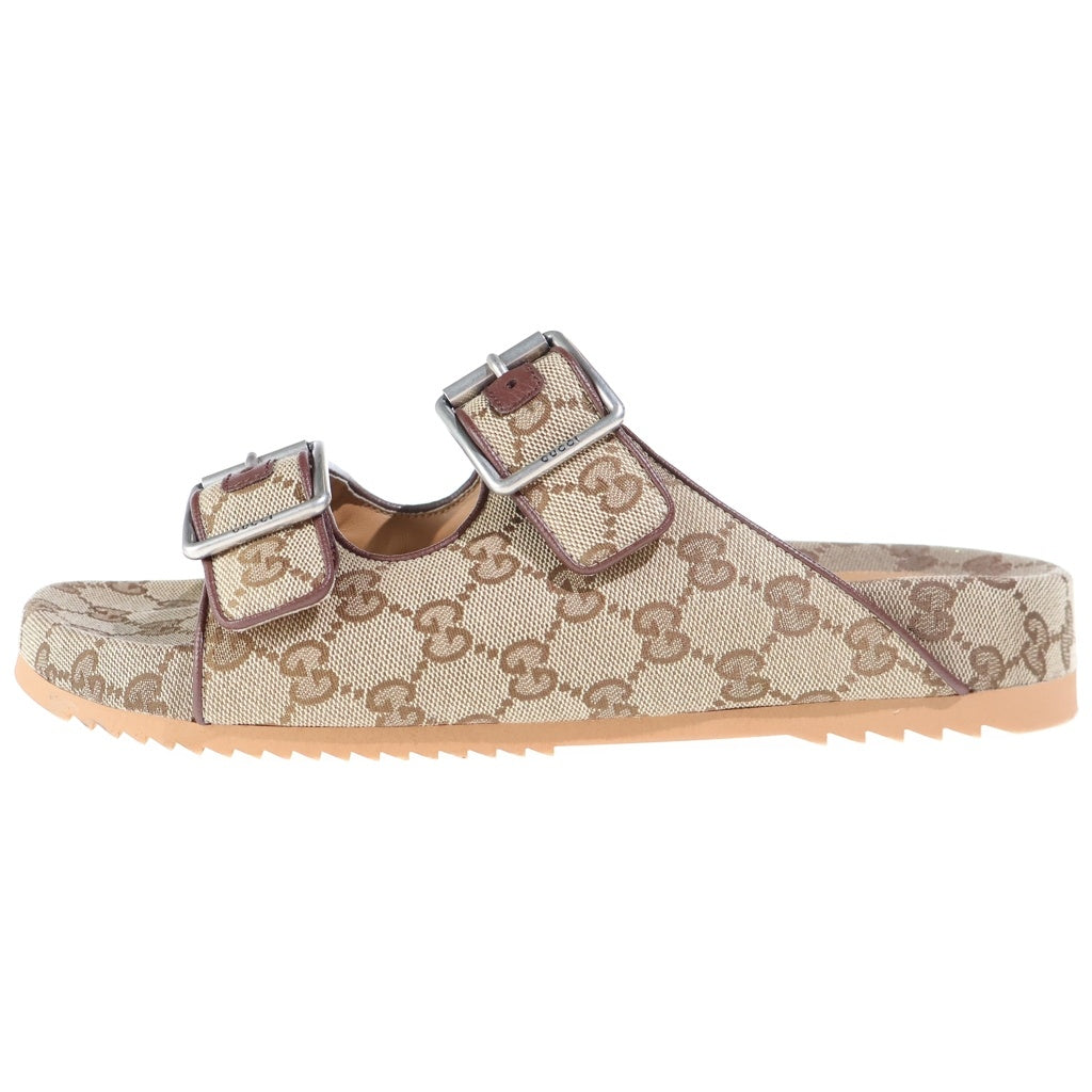 GUCCI(グッチ) GGキャンバス ストラップ付き スライドサンダル シューズ ロゴ ベージュ 658020