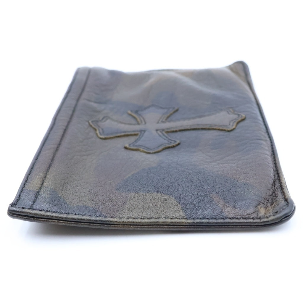 CHROME HEARTS(クロムハーツ) ZPR CHNG PURSE2 ジッパーチェンジパース クロスパッチ レザーコインケース ブラウン