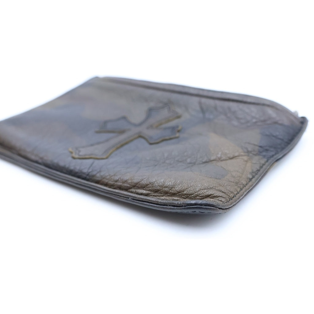 CHROME HEARTS(クロムハーツ) ZPR CHNG PURSE2 ジッパーチェンジパース クロスパッチ レザーコインケース ブラウン