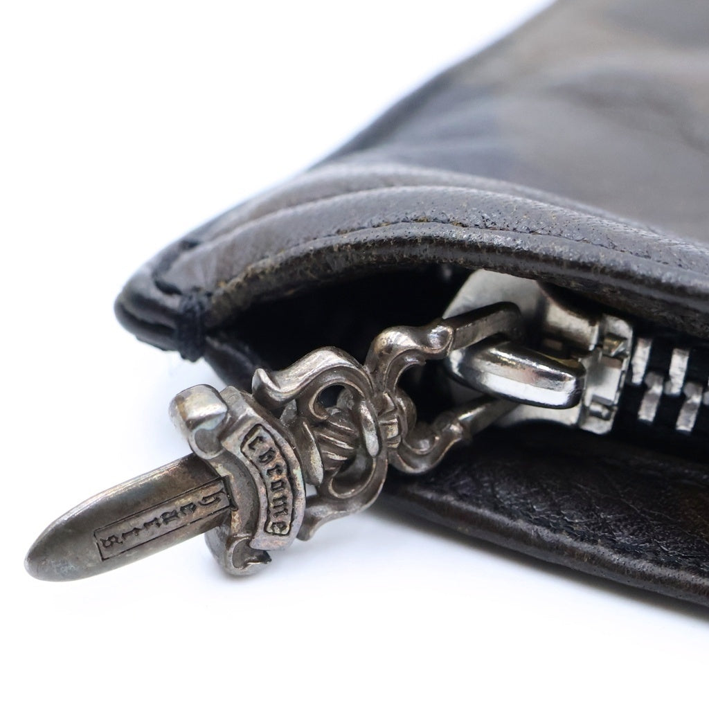 CHROME HEARTS(クロムハーツ) ZPR CHNG PURSE2 ジッパーチェンジパース クロスパッチ レザーコインケース ブラウン