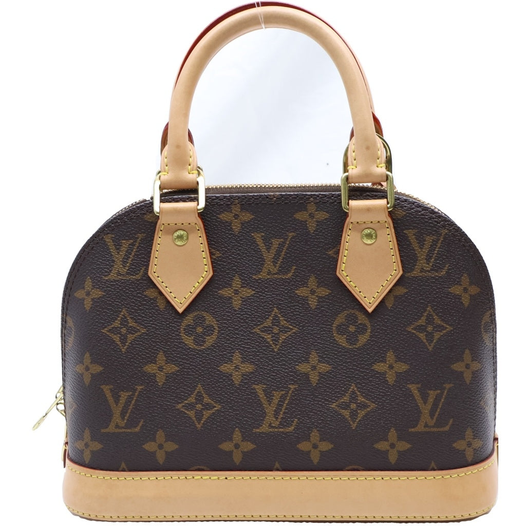 LOUIS VUITTON(ルイヴィトン) モノグラム アルマBB 2WAYハンドバッグ ショルダーバッグ ブラウン レザー×PVC M53152 ゴールド金具 レディース