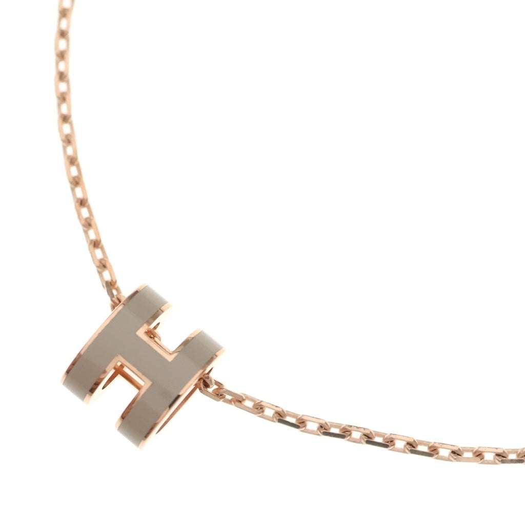 HERMES(エルメス) ミニ ポップアッシュ H ネックレス マロングラッセ×ロカバール メタル レディース