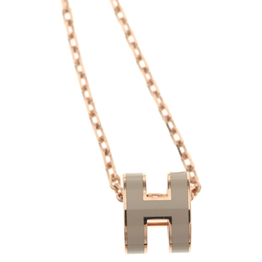 HERMES(エルメス) ミニ ポップアッシュ H ネックレス マロングラッセ×ロカバール メタル レディース