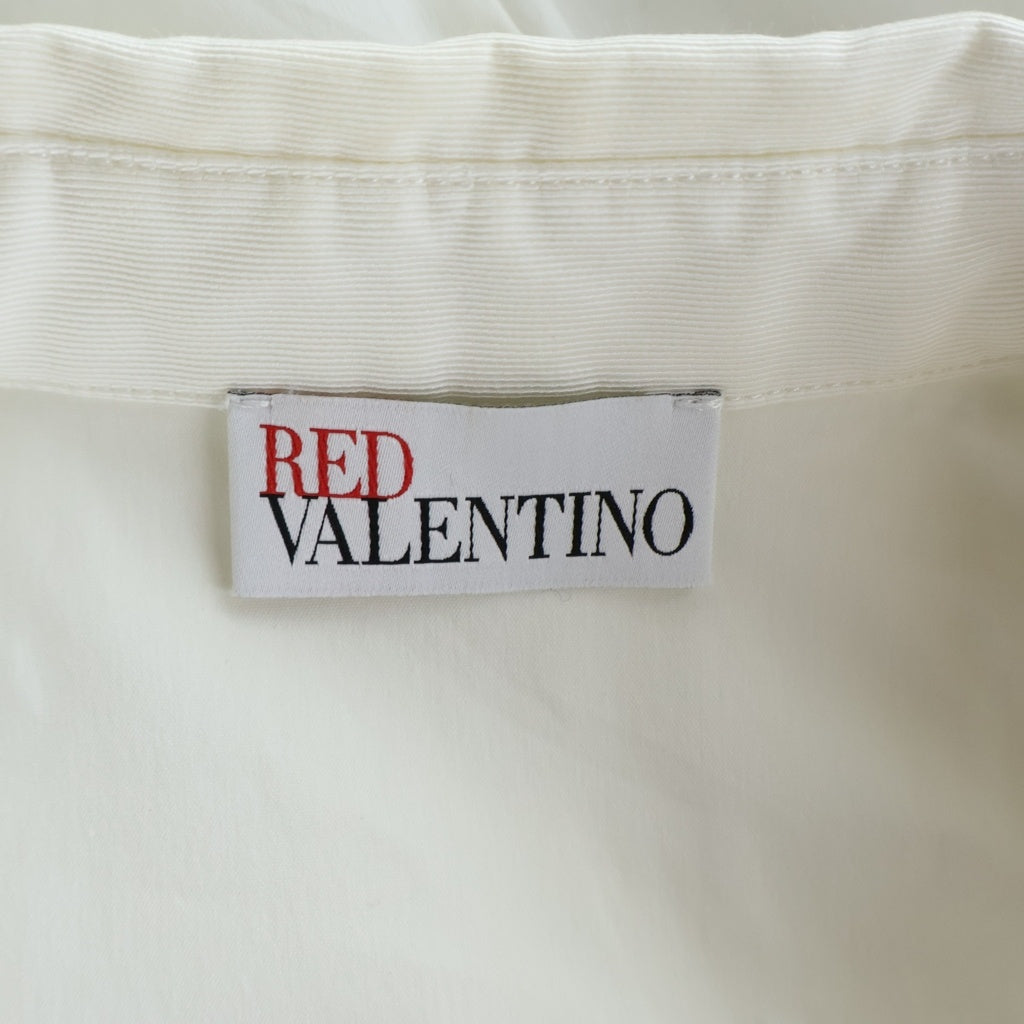 RED VALENTINO(レッド ヴァレンティノ) パフスリーブ半袖フリルシャツ ホワイト #38 FR381500-V1M928R レディース
