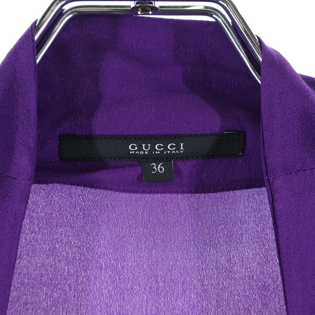 GUCCI(グッチ) ■UP51 2013 04048 ノースリーブ ドレープ シルクブラウス パープル #36 362047 ZCS03 レディース