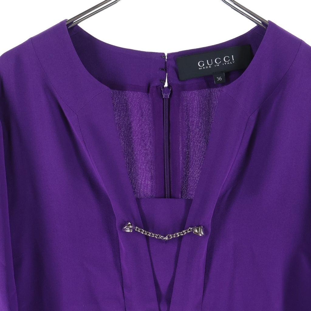 GUCCI(グッチ) ■UP51 2013 04088 長袖ブラウス パープル #36 362010 ZCS03 レディース