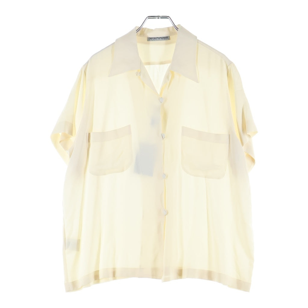EMPORIO ARMANI(エンポリオアルマーニ) ■半袖オープンカラーシャツ アイボリー #40 レディース