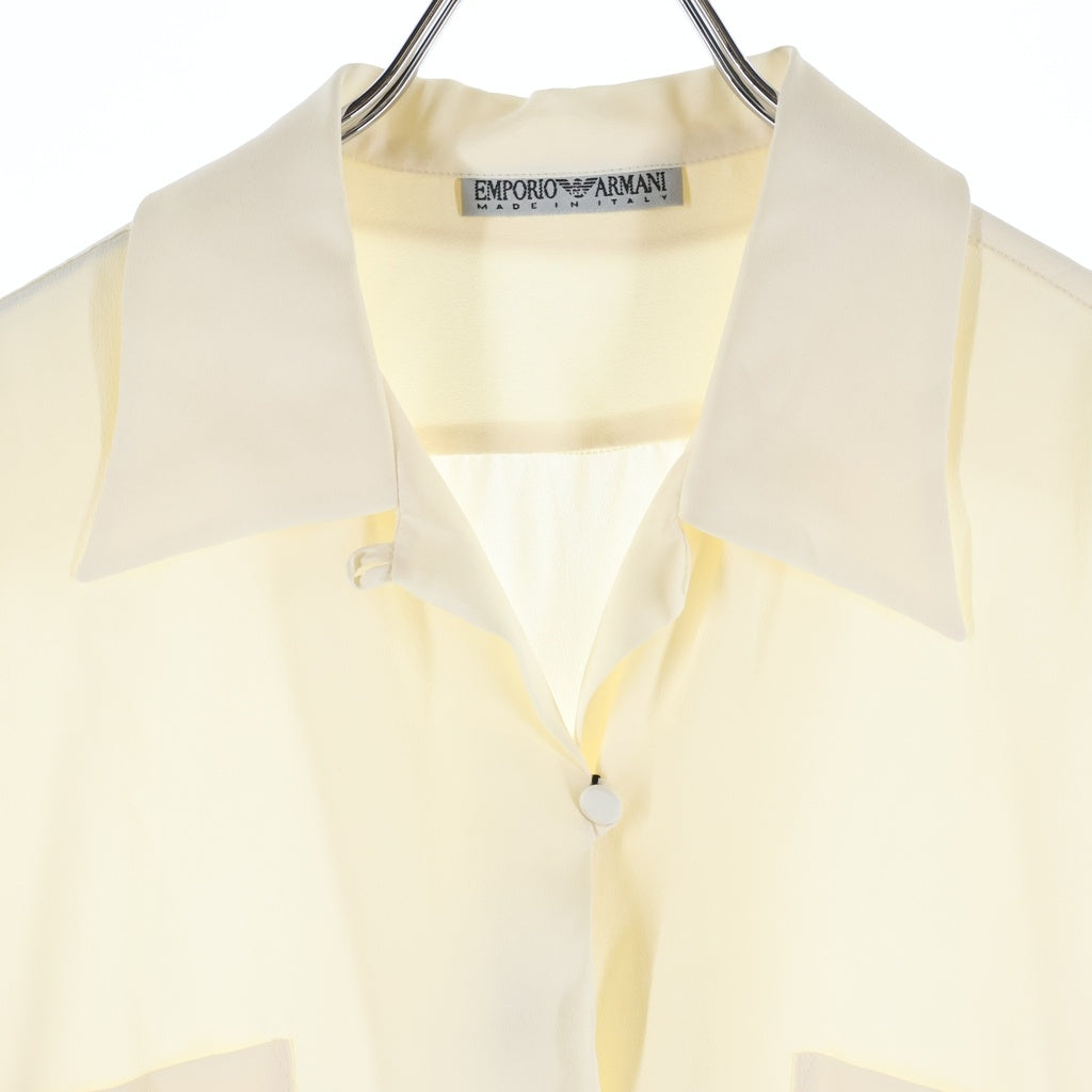 EMPORIO ARMANI(エンポリオアルマーニ) ■半袖オープンカラーシャツ アイボリー #40 レディース
