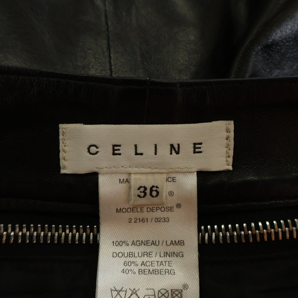 CELINE(セリーヌ) ■レザースカート ブラック #36 レディース