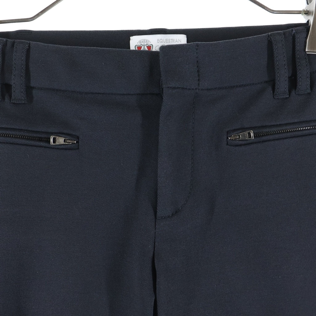GUCCI(グッチ) ■コットンレザーライディングパンツ ブラック #36 レディース
