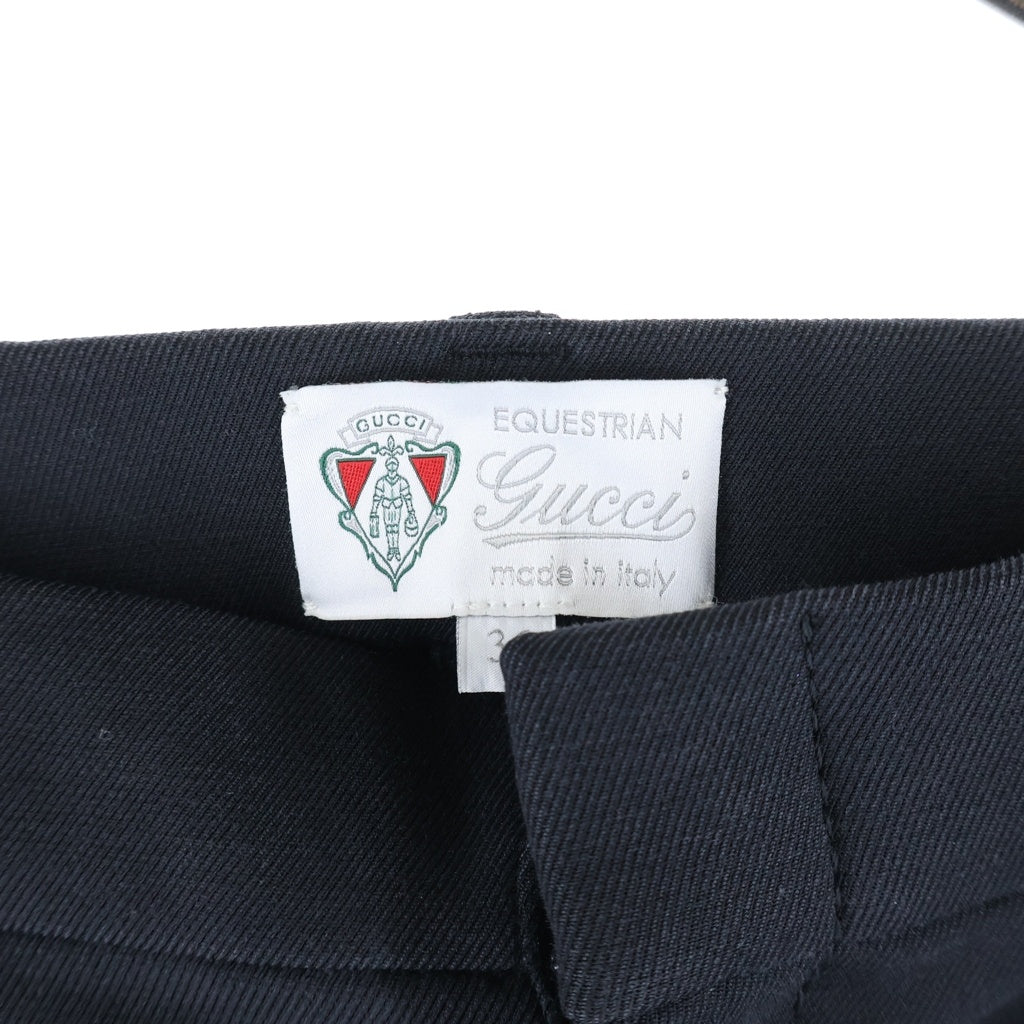 GUCCI(グッチ) ■コットンレザーライディングパンツ ブラック #36 レディース