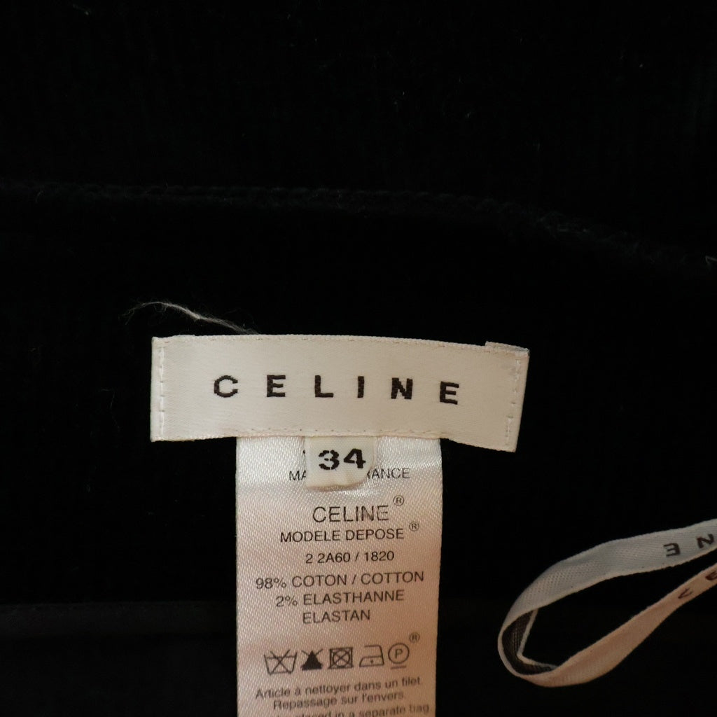 CELINE(セリーヌ) ■トリオンフバックル コーデュロイ スカート ブラック #34 レディース