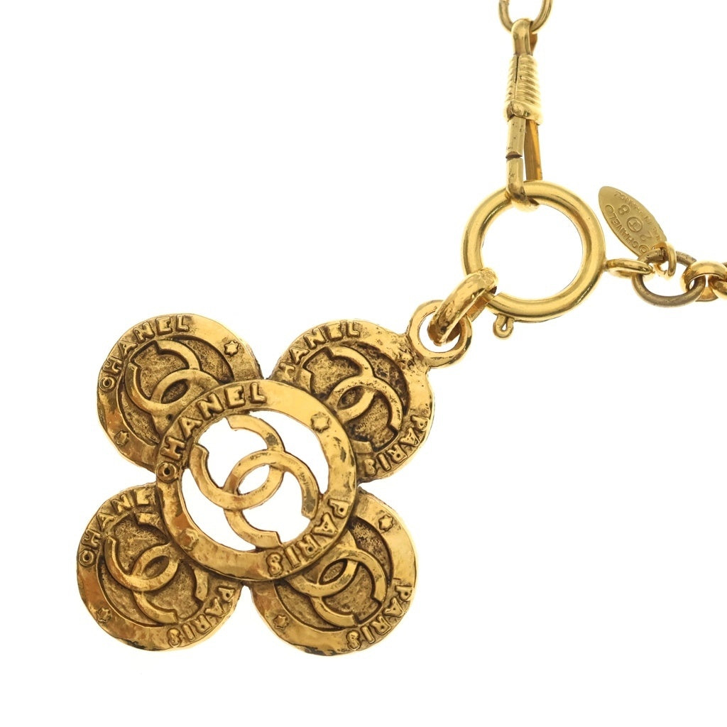 CHANEL(シャネル) ココマーク クローバー チェーン ネックレス メッキ ゴールド レディース
