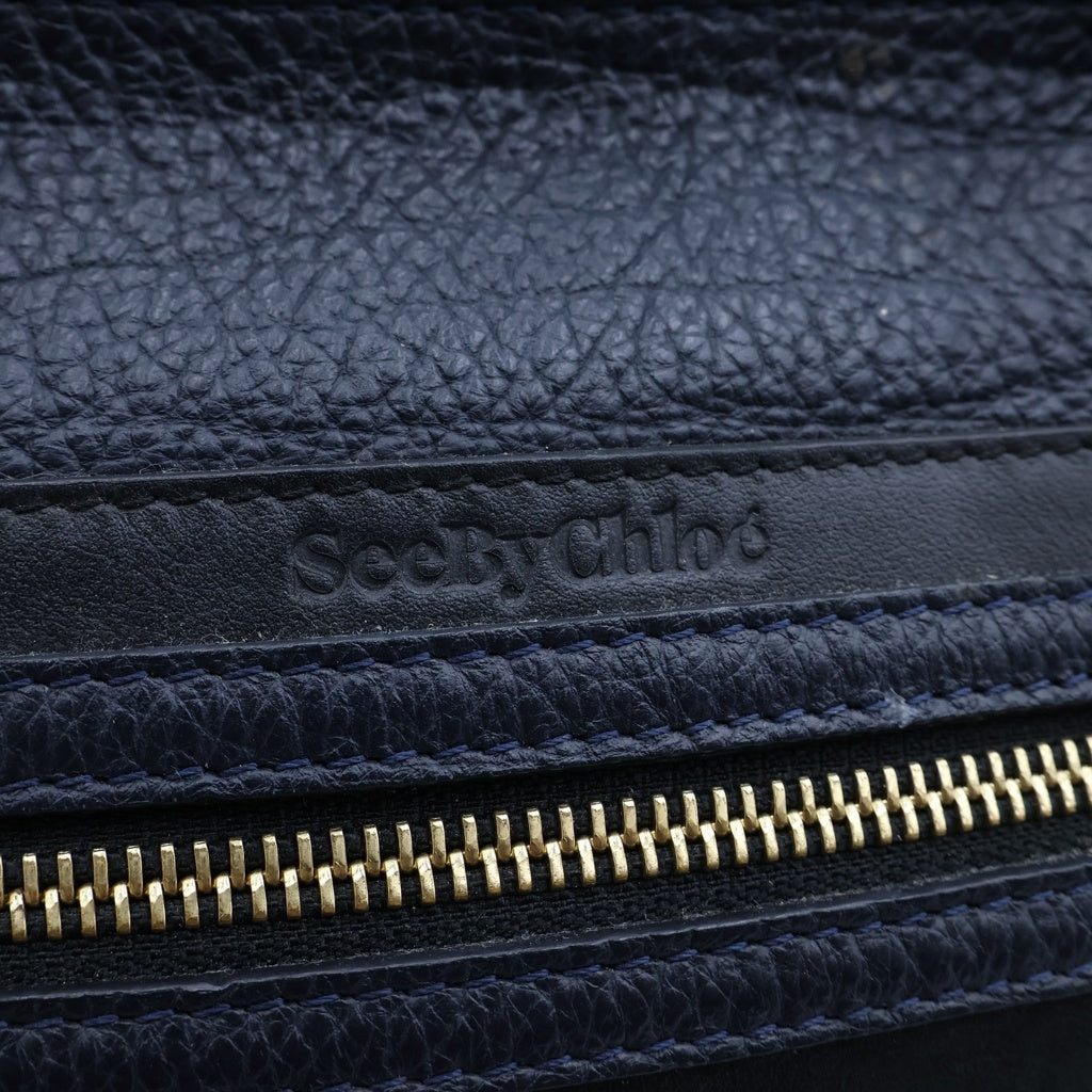 SEE BY CHLOE(シーバイクロエ) チェーンレザートートバッグ ネイビー レディース