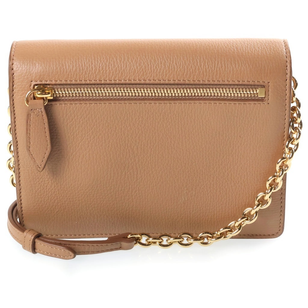 BURBERRY(バーバリー) ノバチェック マッケン レザー キャンバス チェーン ショルダーバッグ ゴールド金具 ブラウン レディース