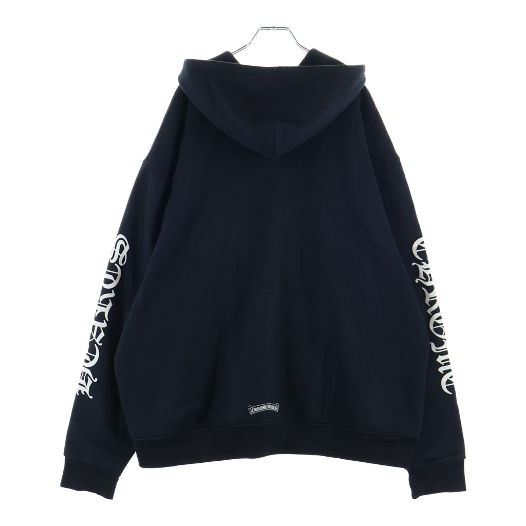 CHROME HEARTS(クロムハーツ) Vertical Logo Zip Up Hoodie ヴァーティカルロゴ 長袖ジップアップパーカー フーディ ブラック #XL
