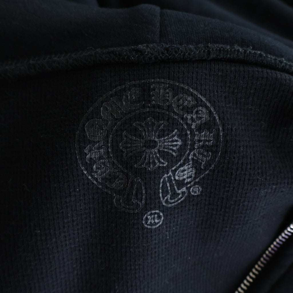 CHROME HEARTS(クロムハーツ) Vertical Logo Zip Up Hoodie ヴァーティカルロゴ 長袖ジップアップパーカー フーディ ブラック #XL