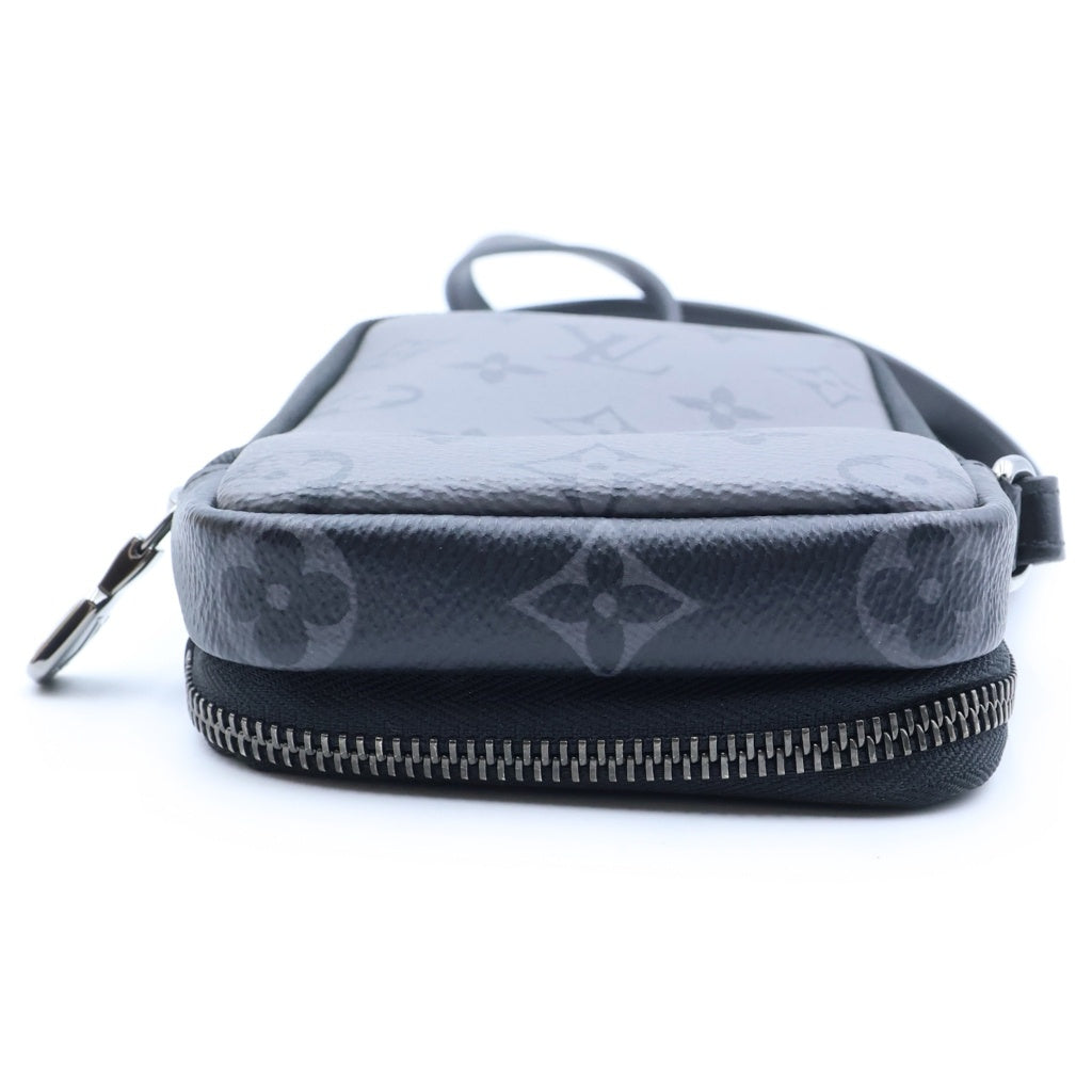 LOUIS VUITTON(ルイヴィトン) モノグラムエクリプス リバース ダブルフォン ショルダーバッグ ブラック×グレー PVCレザー M69534 シルバー金具 レディース