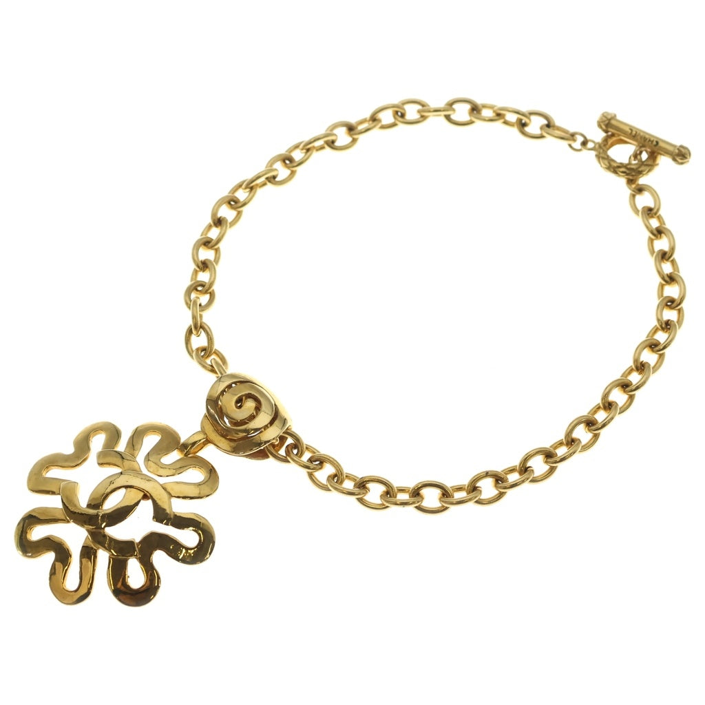 CHANEL(シャネル) ココマーク フラワーモチーフ ネックレス ペンダント チェーン ゴールド GP レディース