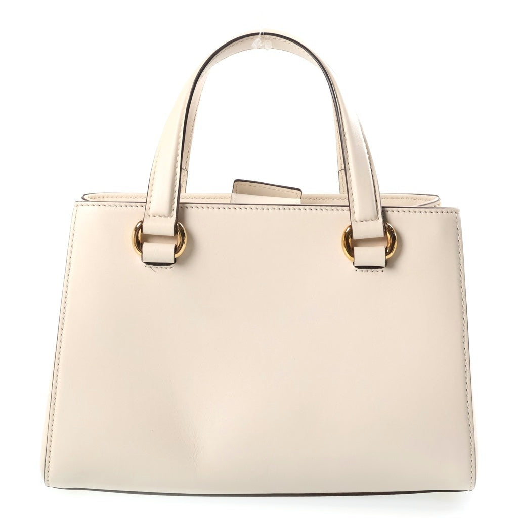 GUCCI(グッチ) シルヴィ シェリーライン レザー 2WAY ハンド ショルダーバッグ ゴールド金具 アイボリー 460381 レディース