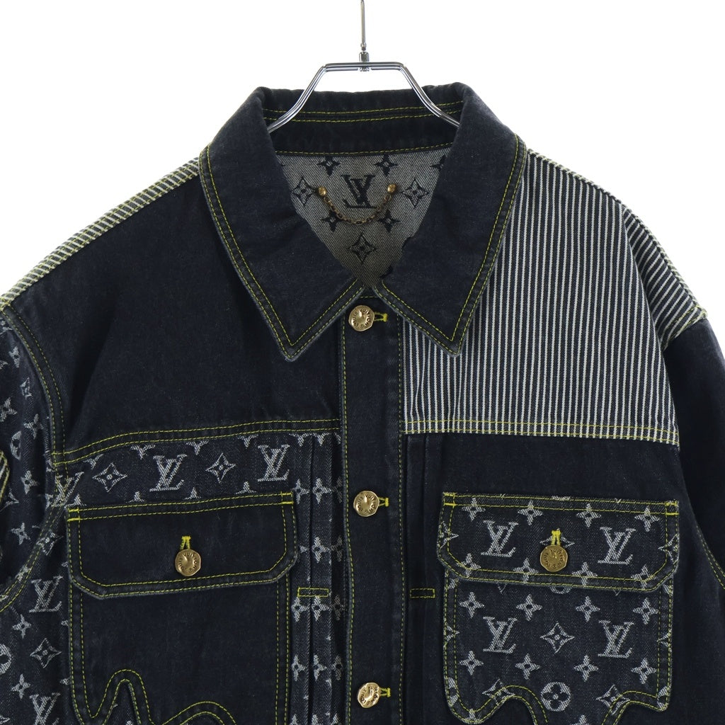 LOUIS VUITTON(ルイヴィトン) ×NIGO 22SS モノグラムデニム ジージャン デニムジャケット ブラック #48 RM221M UZD HMA20E