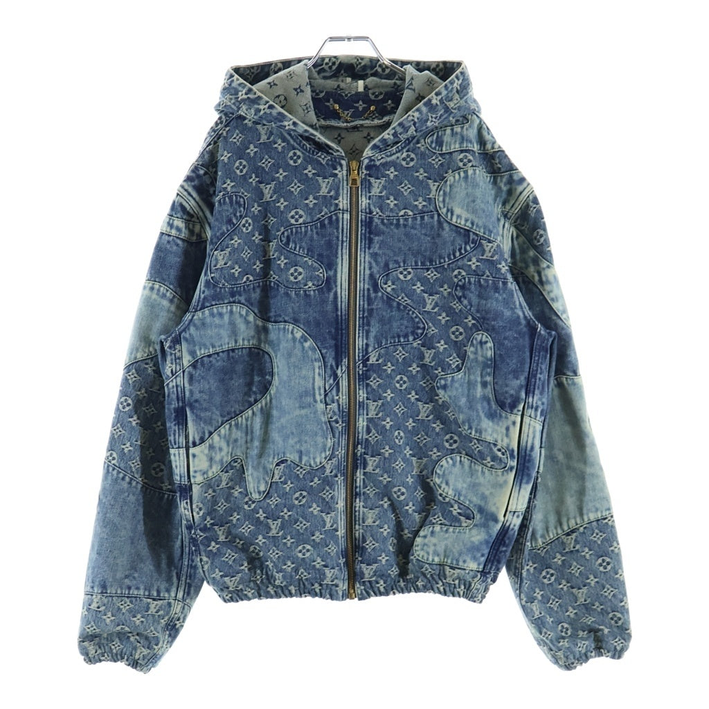 LOUIS VUITTON(ルイヴィトン) ×NIGO 22SS モノグラム パッチワーク ジップアップ フーデッドデニムジャケット ニゴー インディゴ RM221M UZD HMA16E