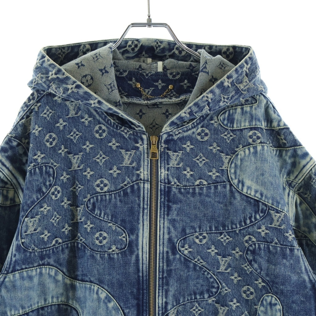 LOUIS VUITTON(ルイヴィトン) ×NIGO 22SS モノグラム パッチワーク ジップアップ フーデッドデニムジャケット ニゴー インディゴ RM221M UZD HMA16E