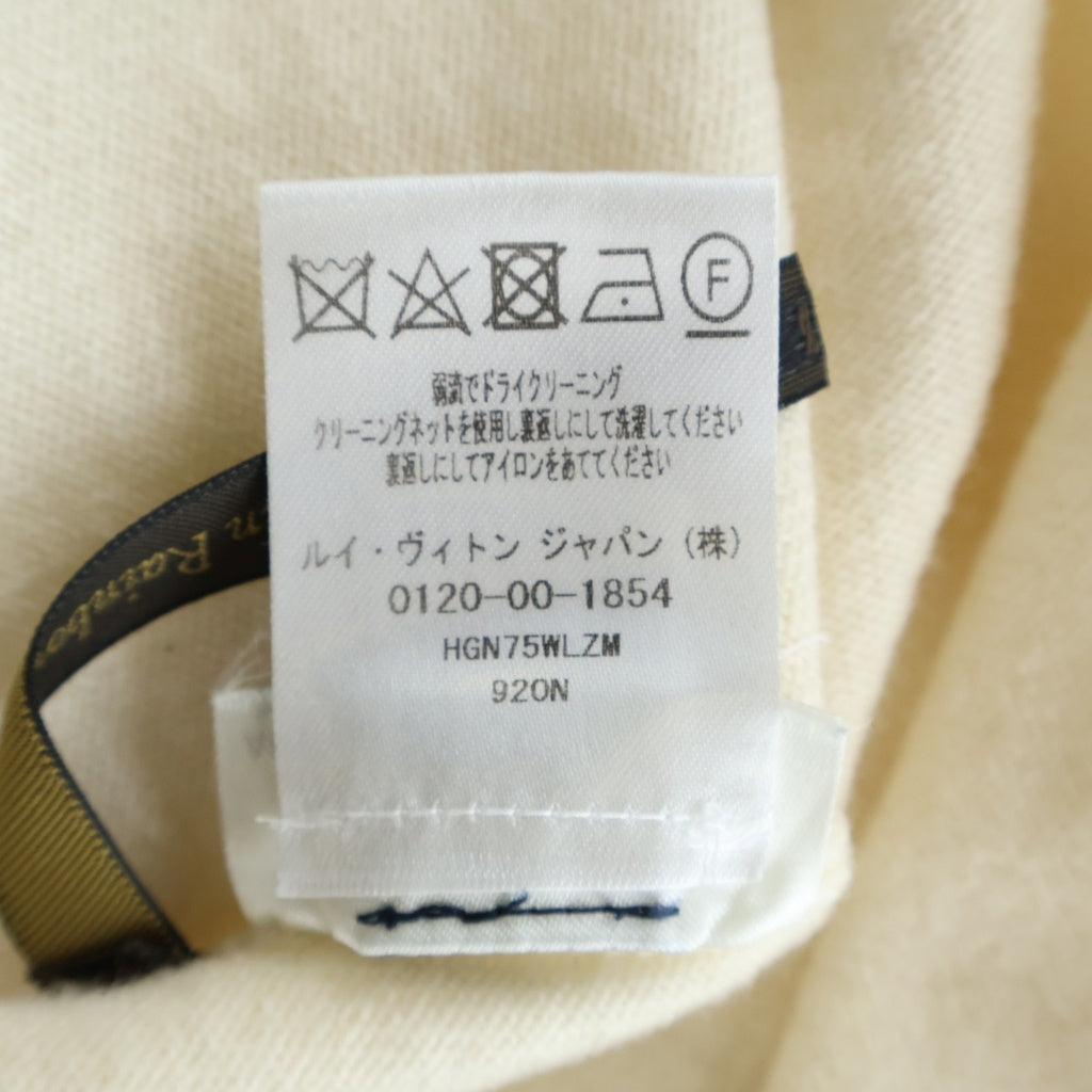 LOUIS VUITTON(ルイヴィトン) 19SS LV レインボーインタルシア 半袖ニット ホワイト カシミヤ×コットン #S HGN75WLZM